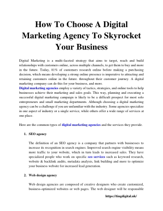 How To Choose A Digital Marketing Agency To Skyrocket Your Business