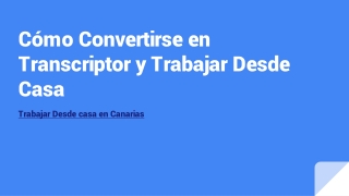 Trabajar Desde casa en Canarias
