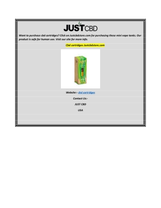 Cbd cartridges Justcbdstore.com