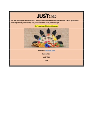 Cbd vape juice  Justcbdstore.com