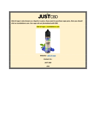 Cbd oil vape  Justcbdstore.com