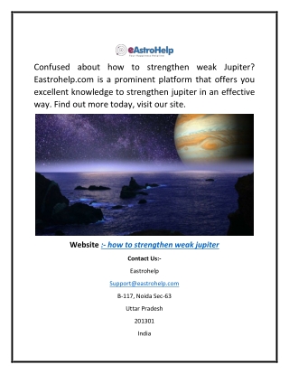 How to Strengthen Weak Jupiter  Eastrohelp