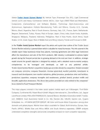 Trailer Assist System Market
