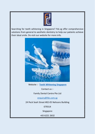 Teeth Whitening Singapore | Fdc.sg