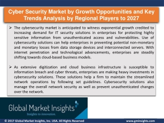Cyber Security Market to 2027 - Rising Trends, Recent Development and Regional A
