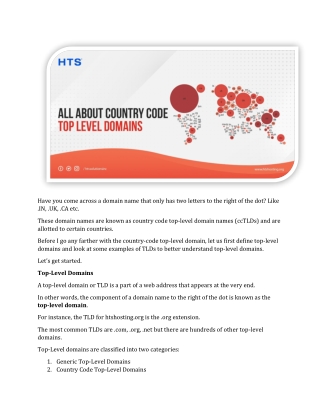 All about country code top-level domains