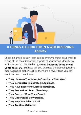 8 THINGS TO LOOK FOR IN A WEB DESIGNING AGENCY
