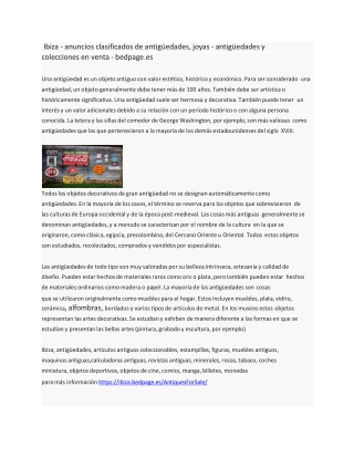 Ibiza - anuncios clasificados de antigüedades, joyas - antigüedades y colecciones en venta - bedpage.es-converted-conver