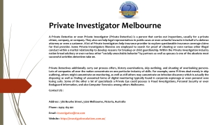 Private Investigator Melbourne