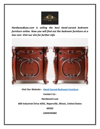 Find The Best Hand-carved Bedroom Furniture Online| Hardwoodluxe.com