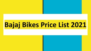 Bajaj Bikes price list