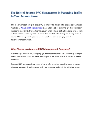AMAZON PPC MANAGEMENT