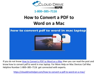 Call 1-800–385–7116 - How to Convert a PDF to Word on a Mac