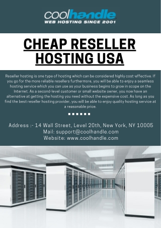 Cheap Reseller Hosting USA