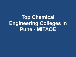 Top Chemical Engineering Colleges in Pune - MITAOE