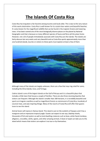 The Islands Of Costa Rica