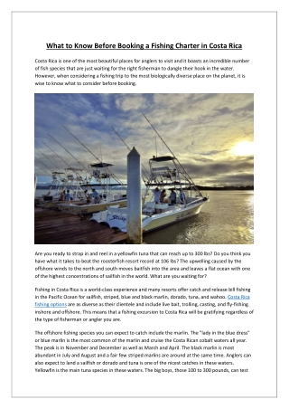 What to Know Before Booking a Fishing Charter in Costa Rica
