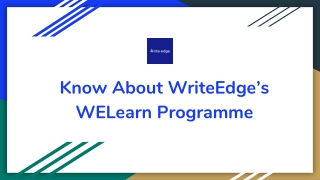 Know About Write Edge's WELearn Programme