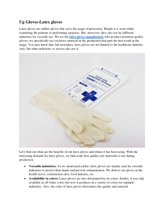 Ug Gloves-Latex gloves