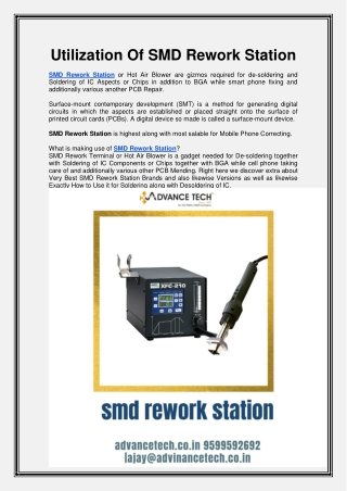 Utilization Of SMD Rework Station