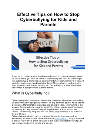 Effective Tips on How to Stop Cyberbullying for Kids and Parents