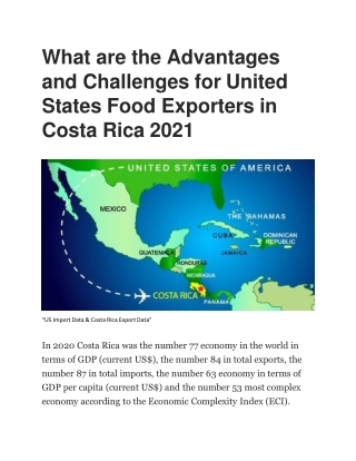 What are the Advantages and Challenges for United States Food Exporters in Costa Rica 2021