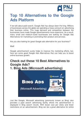 Top 10 Alternatives to the Google Ads Platform
