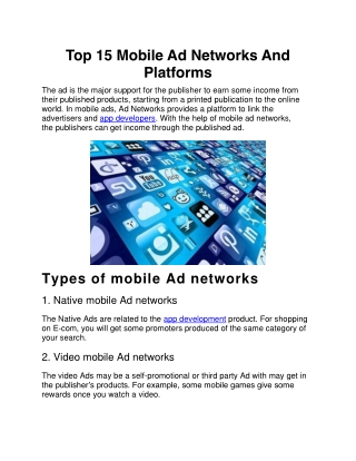 Top 15 Mobile Ad Networks And Platforms