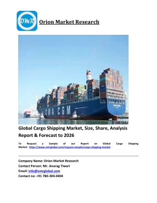 Global Cargo Shipping Market Trends, Size, Competitive Analysis and Forecast 202