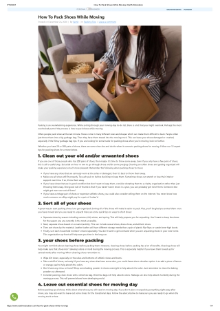 How To Pack Shoes While Moving _ Earth Relocation