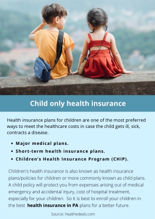 Child only health insurance