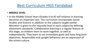 Best Curriculum Hermann Gmeiner School Faridabad