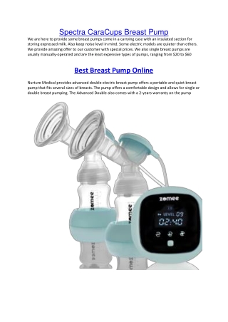 Spectra CaraCups Breast Pump