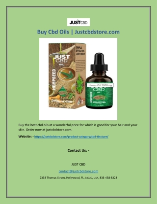 Buy Cbd Oils | Justcbdstore.com