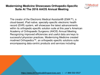 Modernizing Medicine Showcases Orthopedic-Specific Suite At The 2016 AAOS Annual Meeting