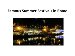 Famous Summer Festivals in Rome