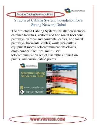 How does Structure Cabling Services in Dubai Beneficial