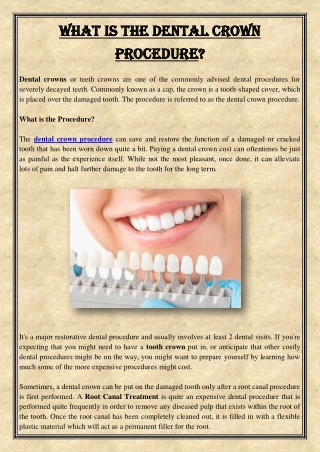 What is the Dental Crown Procedure