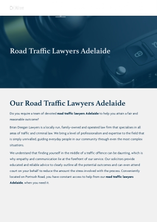 Road Traffic Lawyers Adelaide