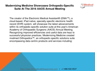 Modernizing Medicine Showcases Orthopedic-Specific Suite At The 2016 AAOS Annual Meeting