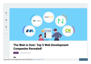 The Wait is Over: Top 5 Web Development Companies Revealed!