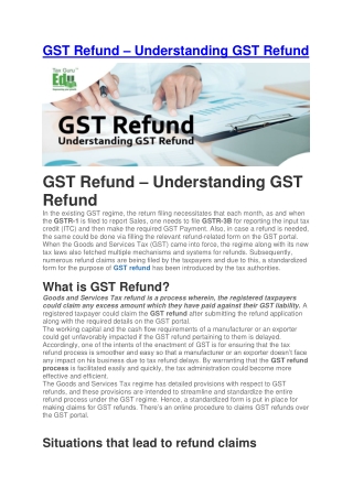 GST Refund