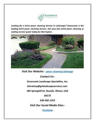 Paver Cleaning LaGrange | Grassroots Landscape Specialties