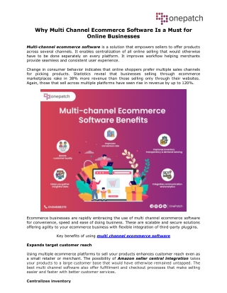 Why Multichannel Ecommerce Software Is a Must for Online Businesses