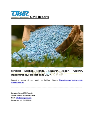 Fertilizer Market Size, Share, Impressive Industry Growth, Report 2027