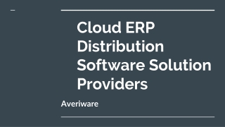 Cloud ERP Distribution Software Solution Providers