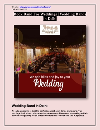 Book Band For Weddings | Wedding Bands in Delhi