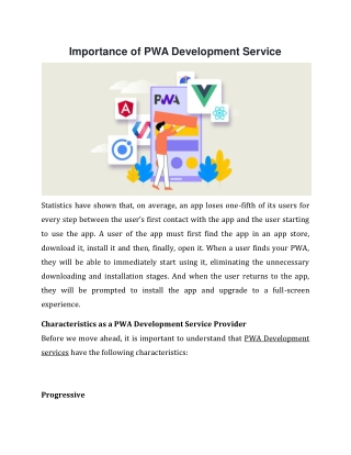 Importance of PWA Development Service