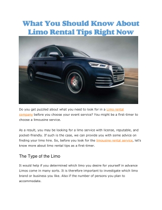 limousine rental service