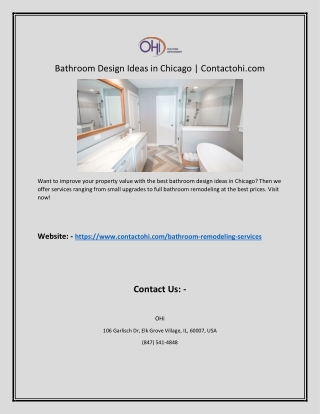 Bathroom Design Ideas in Chicago | Contactohi.com